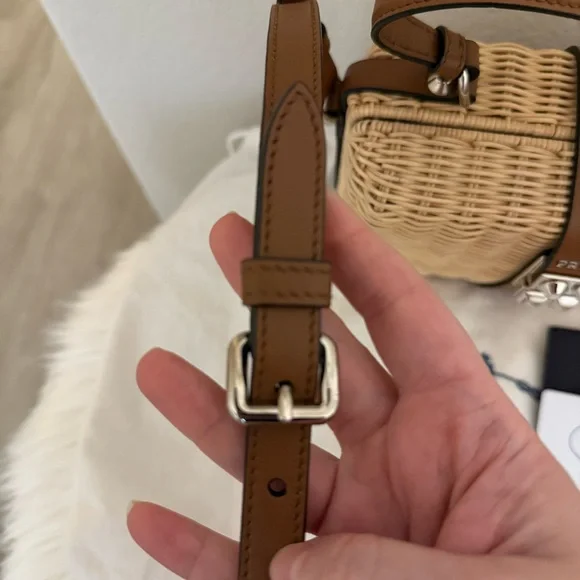 Prada Tan Wicker Handbag Bag - Picture 5 of 13